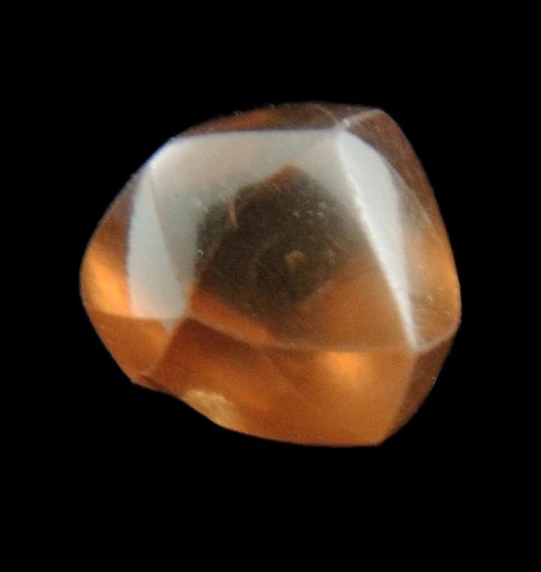Diamond (0.94 carat fancy orange-brown distorted dodecahedral rough diamond) from Northern Cape Province, South Africa