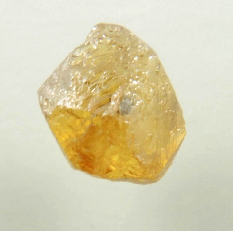 Diamond (0.66 carat fancy-yellow asymmetric dodecahedral uncut rough diamond) from Northern Cape Province, South Africa
