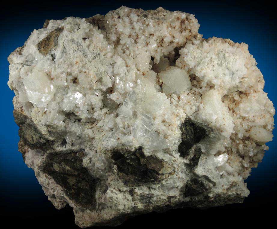 Heulandite, Calcite, Quartz, Prehnite from Prospect Park Quarry, Prospect Park, Passaic County, New Jersey