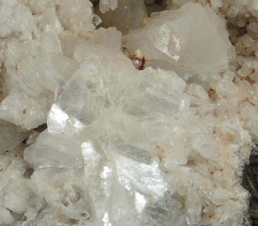 Heulandite, Calcite, Quartz, Prehnite from Prospect Park Quarry, Prospect Park, Passaic County, New Jersey