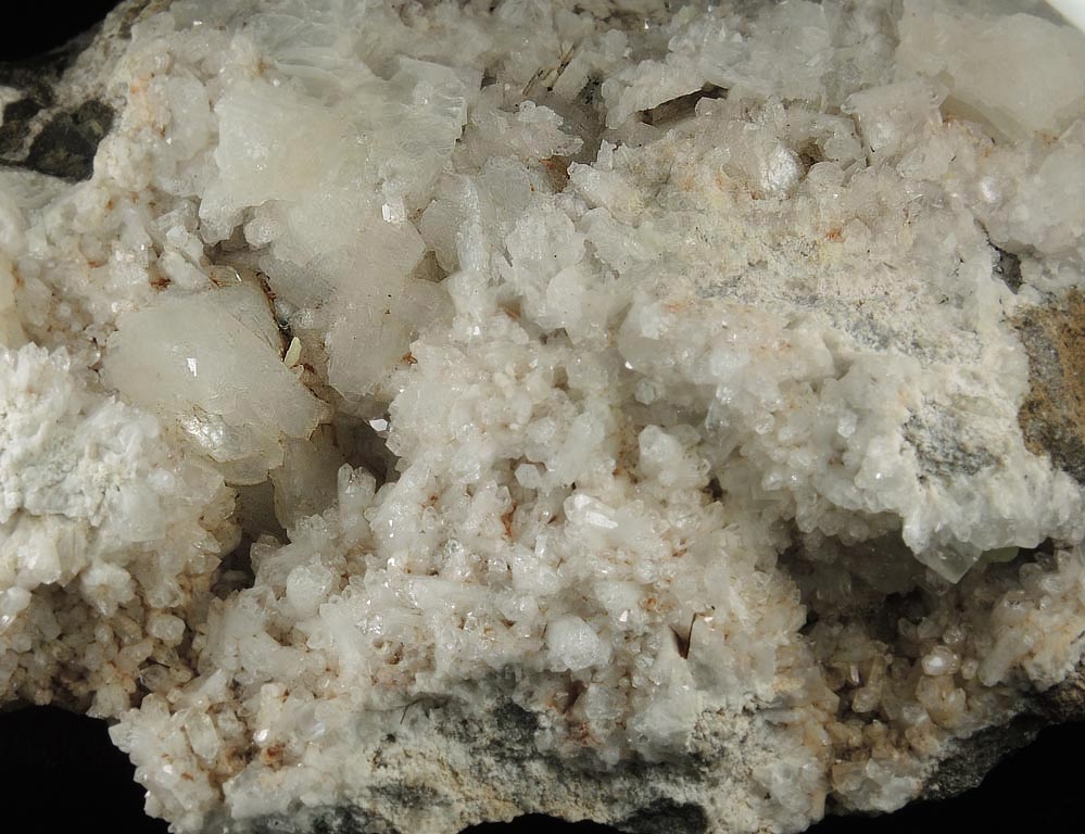 Heulandite, Calcite, Quartz, Prehnite from Prospect Park Quarry, Prospect Park, Passaic County, New Jersey