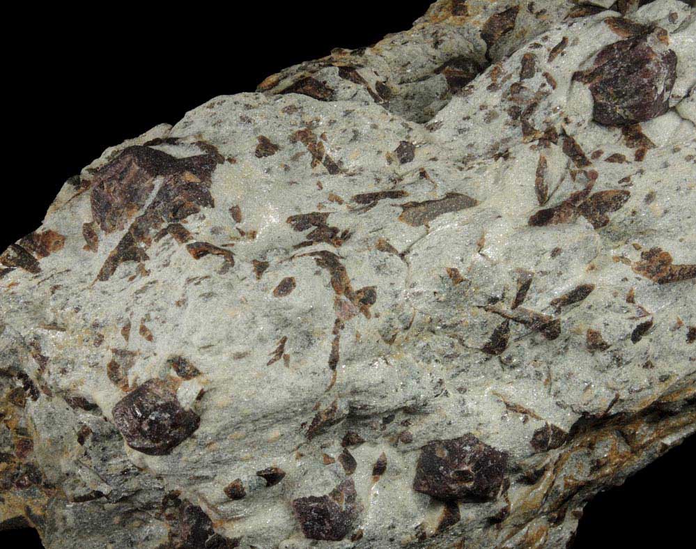 Almandine Garnet with Staurolite from Green's Farm, 750 m. ESE of Roxbury Falls, Roxbury, New Haven County, Connecticut