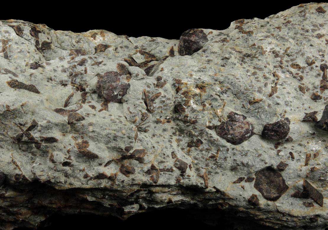 Almandine Garnet with Staurolite from Green's Farm, 750 m. ESE of Roxbury Falls, Roxbury, New Haven County, Connecticut