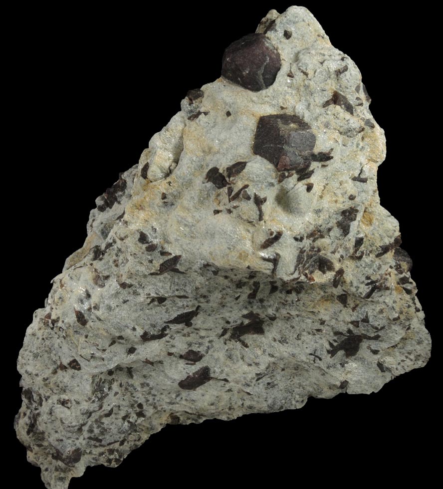 Almandine Garnet with Staurolite from Green's Farm, 750 m. ESE of Roxbury Falls, Roxbury, New Haven County, Connecticut