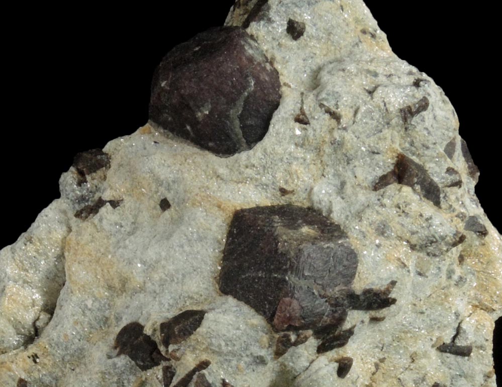 Almandine Garnet with Staurolite from Green's Farm, 750 m. ESE of Roxbury Falls, Roxbury, New Haven County, Connecticut