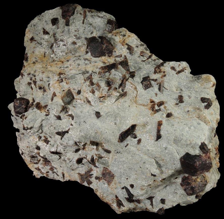 Almandine Garnet with Staurolite from Green's Farm, 750 m. ESE of Roxbury Falls, Roxbury, New Haven County, Connecticut