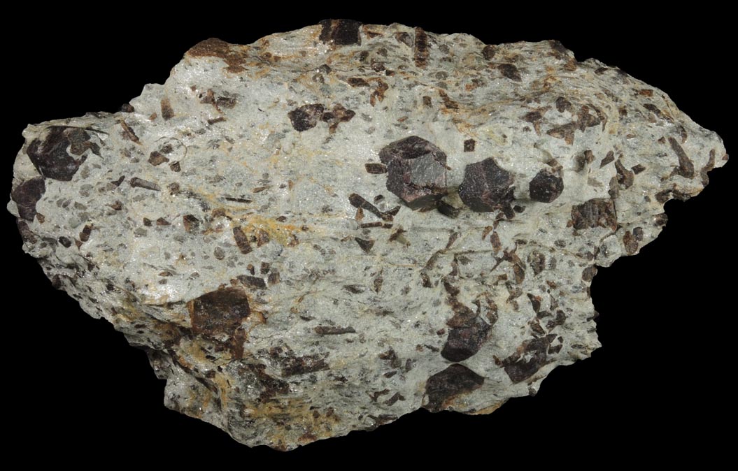 Almandine Garnet with Staurolite from Green's Farm, 750 m. ESE of Roxbury Falls, Roxbury, New Haven County, Connecticut