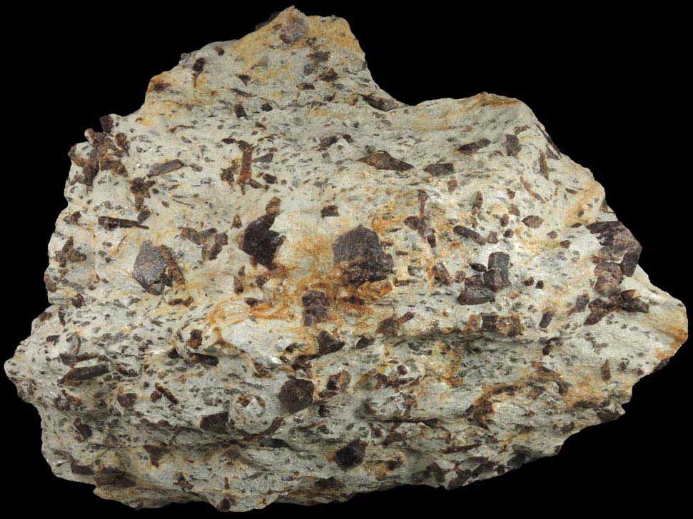 Almandine Garnet with Staurolite from Green's Farm, 750 m. ESE of Roxbury Falls, Roxbury, New Haven County, Connecticut