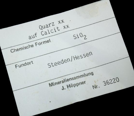 Calcite with Quartz overgrowth from Steeden, Limburg, Hessen, Germany
