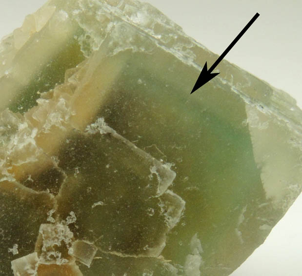 Fluorite (zoned crystal) from Middle Mountain, Carroll County, New Hampshire