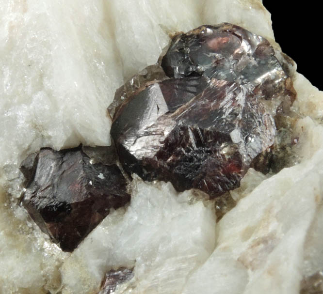 Almandine Garnet in Albite with Hyalite Opal from Bennett Quarry, Buckfield, Oxford County, Maine
