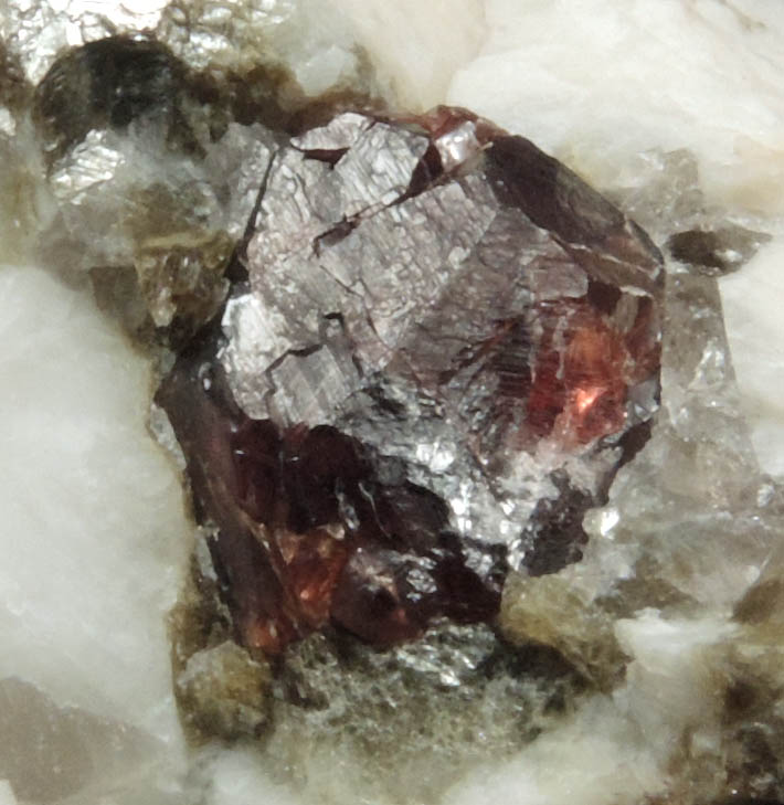 Almandine Garnet in Albite from Bennett Quarry, Buckfield, Oxford County, Maine