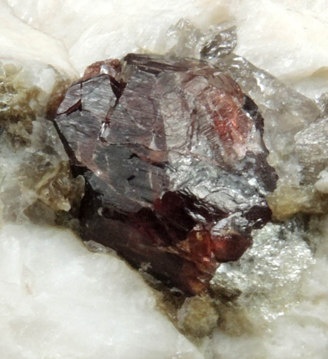 Almandine Garnet in Albite from Bennett Quarry, Buckfield, Oxford County, Maine