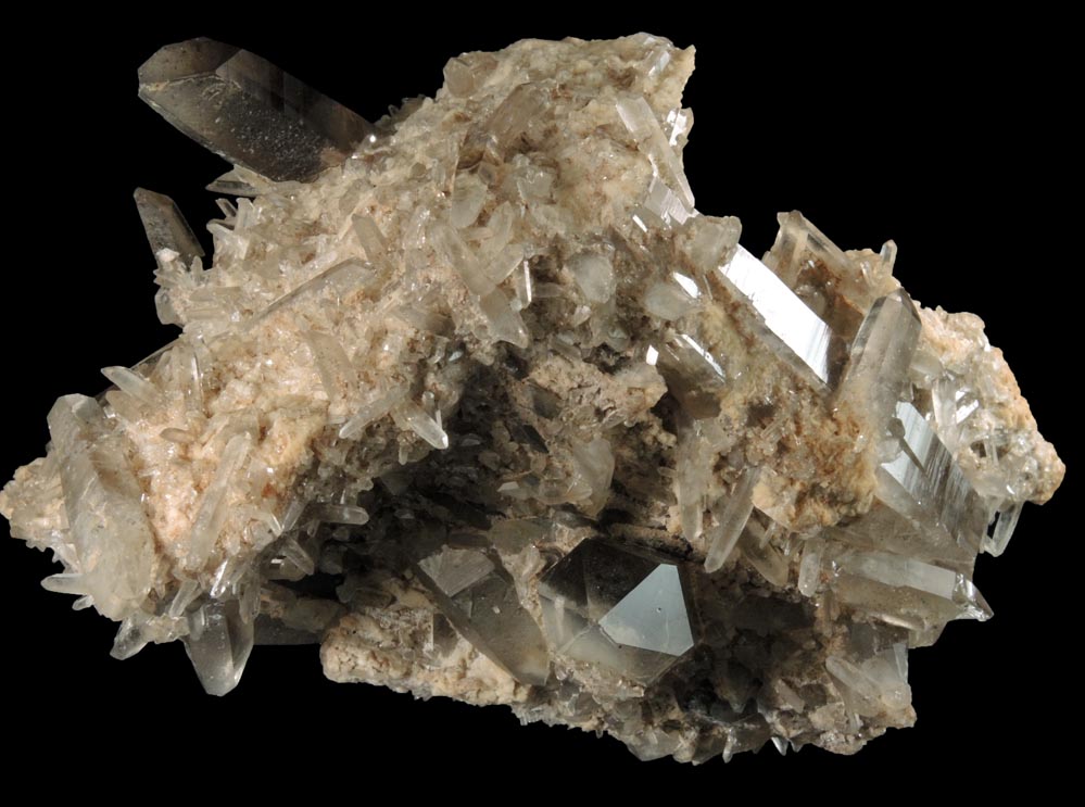 Quartz var. Smoky Quartz and Albite on Microcline from North Moat Mountain, Bartlett, Carroll County, New Hampshire