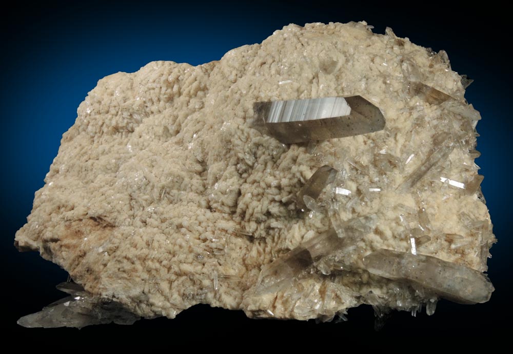 Quartz var. Smoky Quartz and Albite on Microcline from North Moat Mountain, Bartlett, Carroll County, New Hampshire