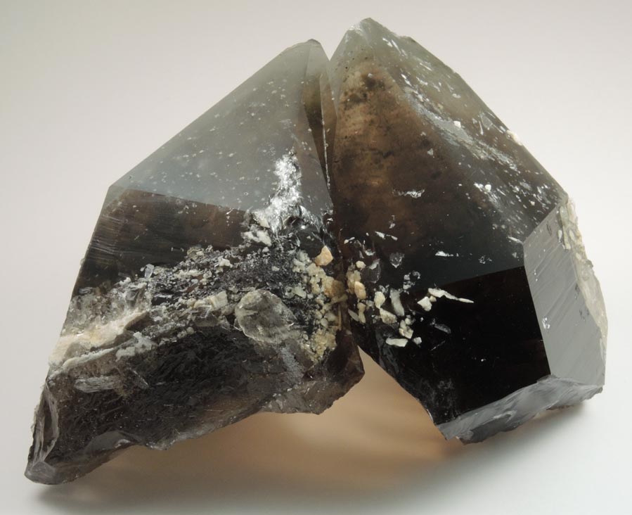 Quartz var. Smoky Quartz (facet-grade flawless crystals) from North Moat Mountain, Bartlett, Carroll County, New Hampshire