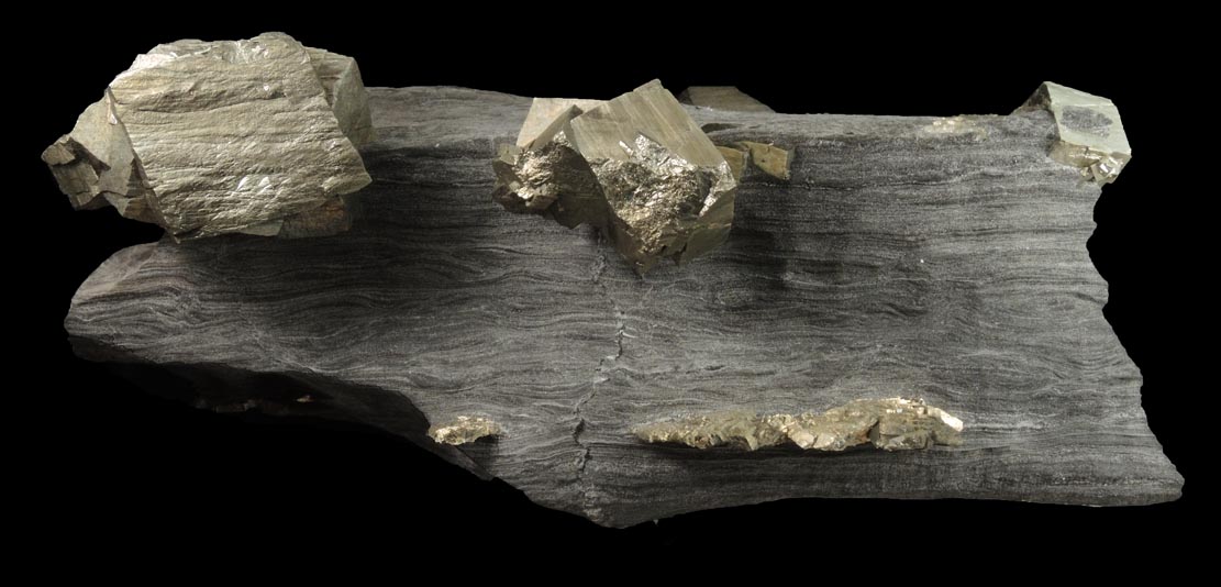 Pyrite from Route 81 roadcut, south of Syracuse, Onondaga County, New York