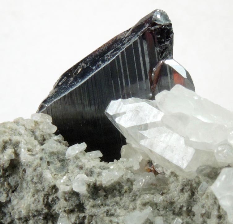 Brookite and Anatase on Quartz from Twll maen Grisial, Prenteg, Tremadog, Gwynedd, Wales (Type Locality for Brookite)