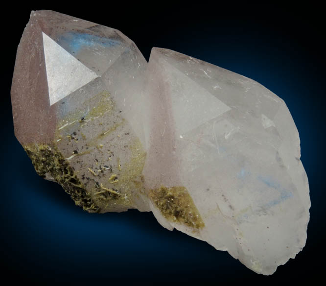 Quartz with Papagoite included phantom-growth zoning from Messina Mine, Shaft No. 5, Limpopo Province, South Africa