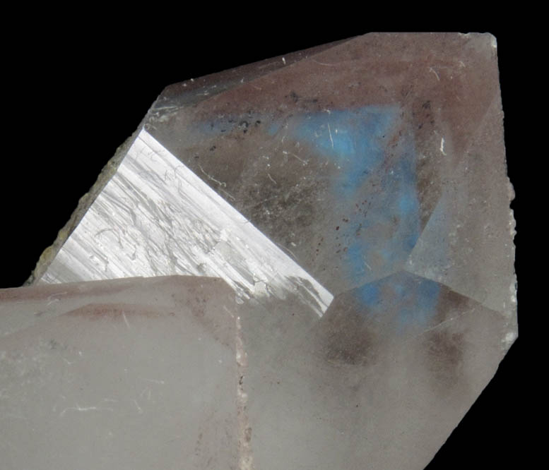 Quartz with Papagoite included phantom-growth zoning from Messina Mine, Shaft No. 5, Limpopo Province, South Africa