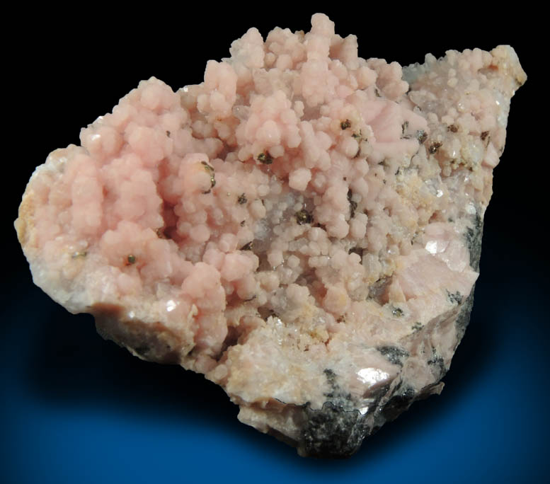 Rhodochrosite over Quartz and Pyrite from Emma Mine, Butte District, Summit Valley, Silver Bow County, Montana