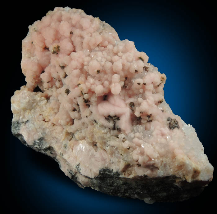 Rhodochrosite over Quartz and Pyrite from Emma Mine, Butte District, Summit Valley, Silver Bow County, Montana