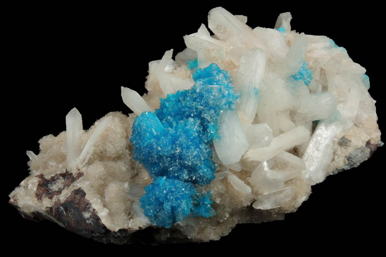 Cavansite with Stilbite overgrowth on Stilbite from Wagholi Quarry, Maharashtra, India