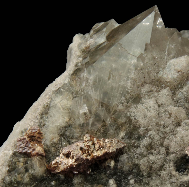 Quartz with Rutile inclusions and Rutile pseudomorphs after Anatase from Cuiab District, Gouveia, Minas Gerais, Brazil