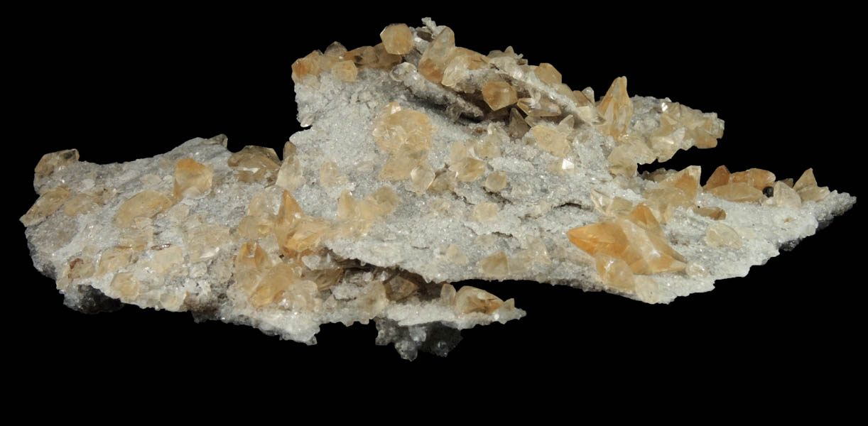 Calcite and Quartz on limestone plates from Elmwood Mine, Carthage, Smith County, Tennessee