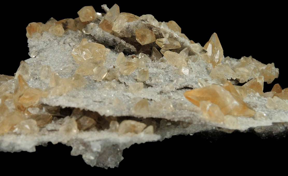 Calcite and Quartz on limestone plates from Elmwood Mine, Carthage, Smith County, Tennessee