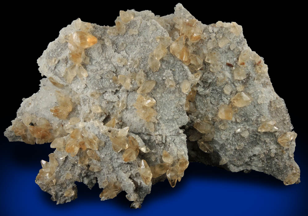 Calcite and Quartz on limestone plates from Elmwood Mine, Carthage, Smith County, Tennessee