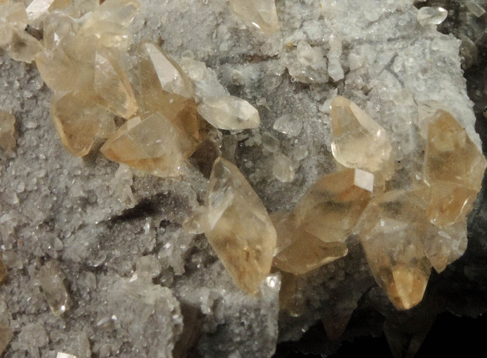 Calcite and Quartz on limestone plates from Elmwood Mine, Carthage, Smith County, Tennessee