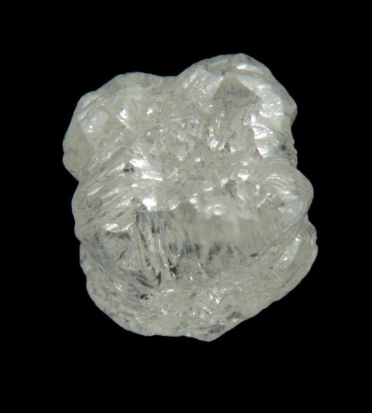 Diamond (1.81 carat pale-gray cubic uncut rough diamond) from Diavik Mine, East Island, Lac de Gras, Northwest Territories, Canada