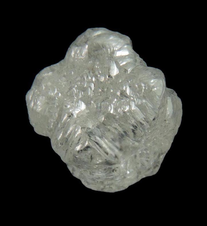 Diamond (1.81 carat pale-gray cubic uncut rough diamond) from Diavik Mine, East Island, Lac de Gras, Northwest Territories, Canada