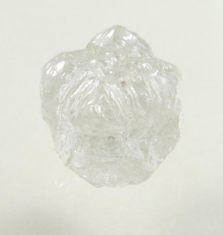 Diamond (1.81 carat pale-gray cubic uncut rough diamond) from Diavik Mine, East Island, Lac de Gras, Northwest Territories, Canada