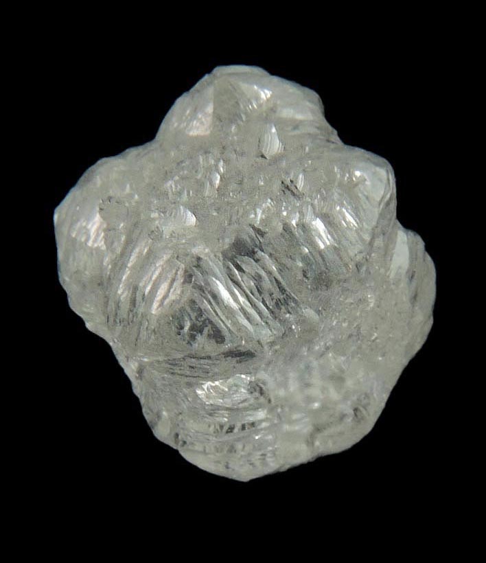 Diamond (1.81 carat pale-gray cubic uncut rough diamond) from Diavik Mine, East Island, Lac de Gras, Northwest Territories, Canada