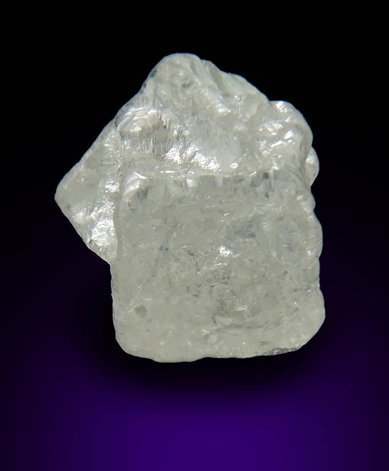 Diamond (2.61 carat pale-gray interpenetrant-twinned cubic rough diamonds) from Diavik Mine, East Island, Lac de Gras, Northwest Territories, Canada