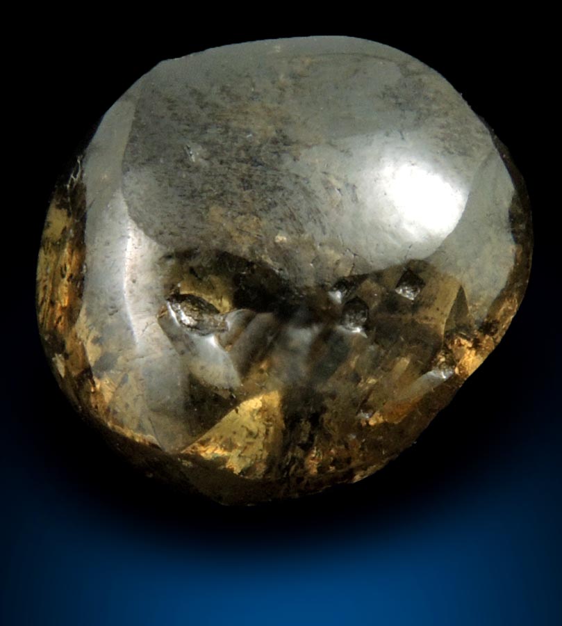 Diamond (7.99 carat yellow-brown rounded crystal) from Almazy Anabara Mine, Sakha (Yakutia) Republic, Siberia, Russia