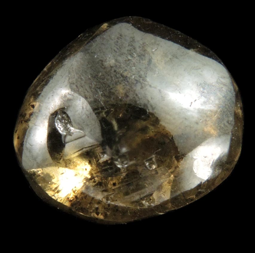 Diamond (7.99 carat yellow-brown rounded crystal) from Almazy Anabara Mine, Sakha (Yakutia) Republic, Siberia, Russia