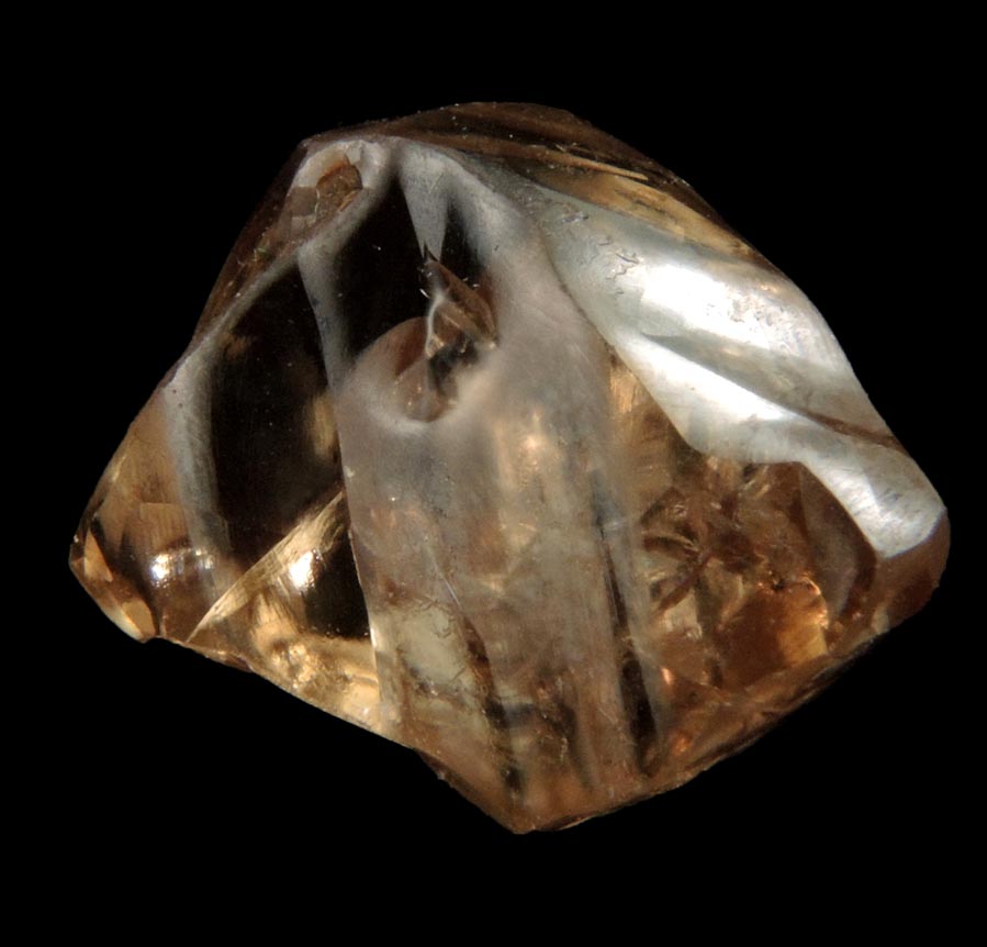 Diamond (10.68 carat cuttable brown freeform complex crystal) from Almazy Anabara Mine, Sakha (Yakutia) Republic, Siberia, Russia