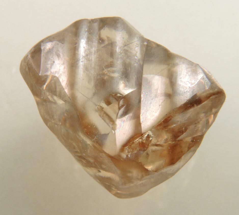 Diamond (10.68 carat cuttable brown freeform complex crystal) from Almazy Anabara Mine, Sakha (Yakutia) Republic, Siberia, Russia