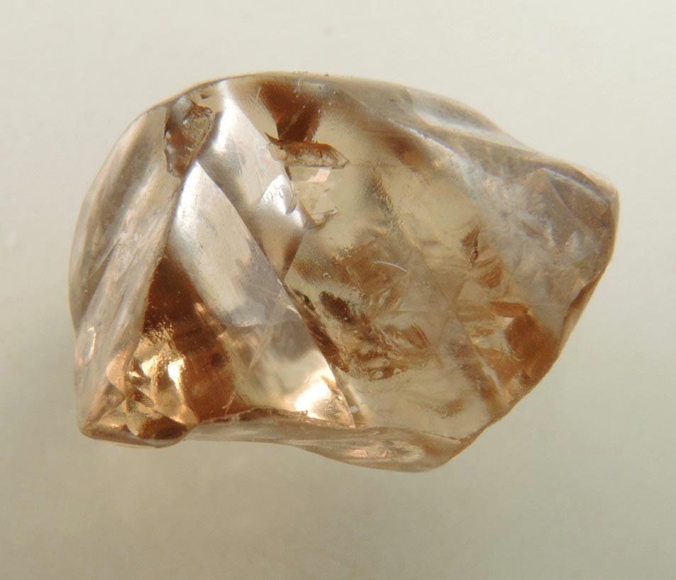 Diamond (10.68 carat cuttable brown freeform complex crystal) from Almazy Anabara Mine, Sakha (Yakutia) Republic, Siberia, Russia