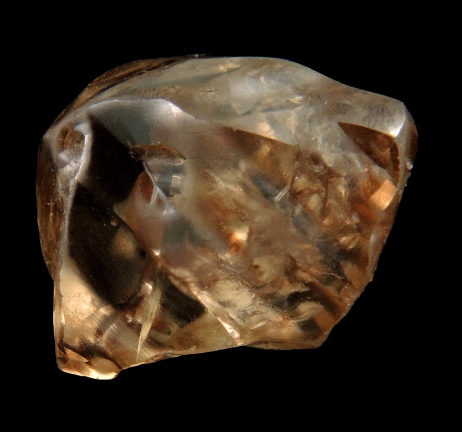 Diamond (10.68 carat cuttable brown freeform complex crystal) from Almazy Anabara Mine, Sakha (Yakutia) Republic, Siberia, Russia