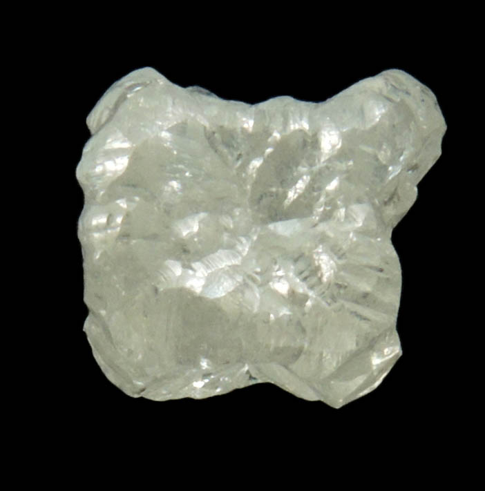 Diamond (3.35 carat colorless cavernous cubic uncut diamond) from Diavik Mine, East Island, Lac de Gras, Northwest Territories, Canada