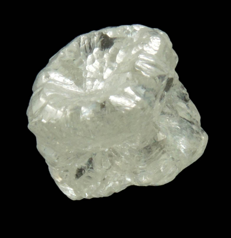 Diamond (3.35 carat colorless cavernous cubic uncut diamond) from Diavik Mine, East Island, Lac de Gras, Northwest Territories, Canada