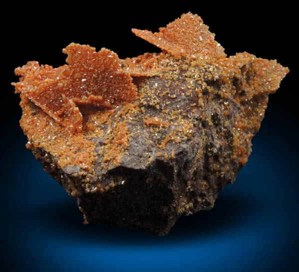 Vanadinite pseudomorphs after Wulfenite from Rowley Mine, 20 km northwest of Theba, Painted Rock Mountains, Maricopa County, Arizona