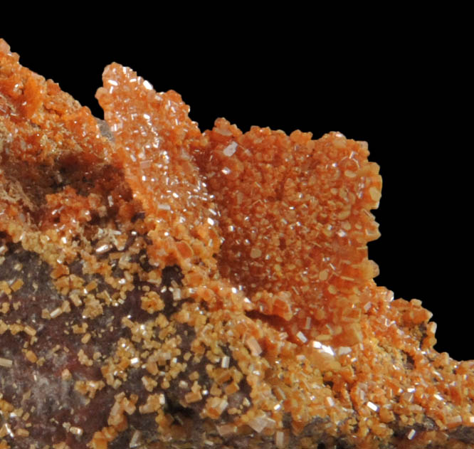 Vanadinite pseudomorphs after Wulfenite from Rowley Mine, 20 km northwest of Theba, Painted Rock Mountains, Maricopa County, Arizona