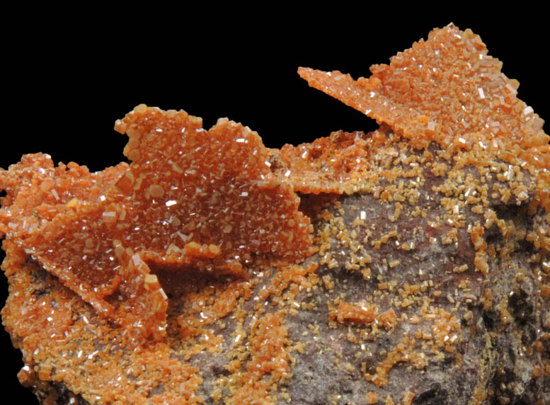 Vanadinite pseudomorphs after Wulfenite from Rowley Mine, 20 km northwest of Theba, Painted Rock Mountains, Maricopa County, Arizona