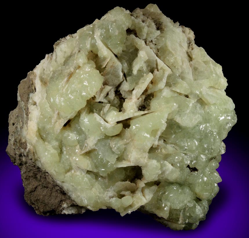 Prehnite with pseudomorphic cavities after bladed Anhydrite crystals from Prospect Park Quarry, Prospect Park, Passaic County, New Jersey