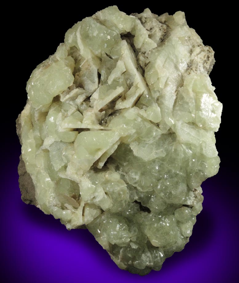 Prehnite with pseudomorphic cavities after bladed Anhydrite crystals from Prospect Park Quarry, Prospect Park, Passaic County, New Jersey